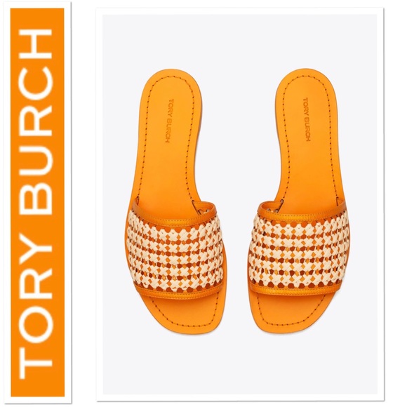 Tory Burch Shoes - Tory Burch Woven raffia slides
